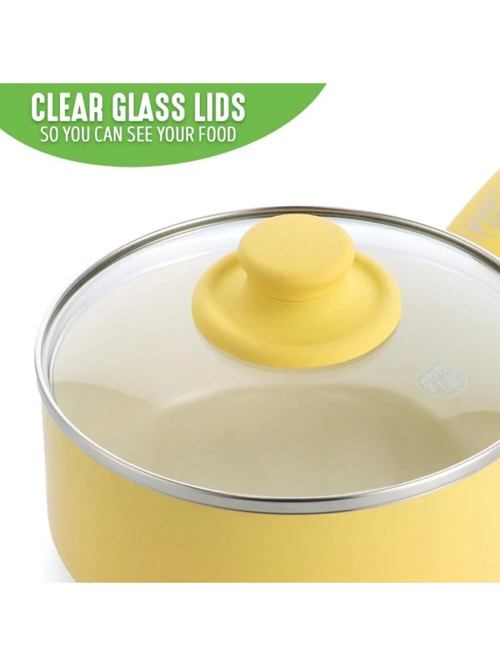 Healthy Ceramic Nonstick Saucepan Set - 1QT & 2QT, Dishwasher Safe, Easy Clean
